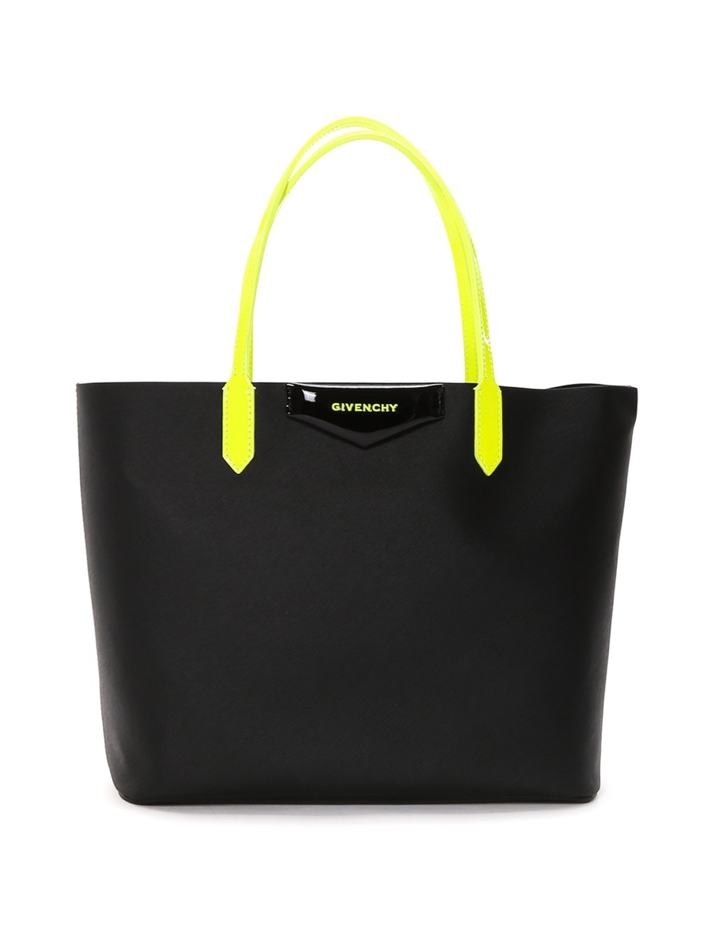 Givenchy Black Tote with Neon Yellow Handles